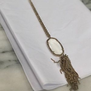 Kendra Scott Rayne Gold/Wht  Long Pendant Necklace